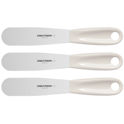 Esparcidor de 4,5" de acero inoxidable/polietileno blanco, paquete de 3