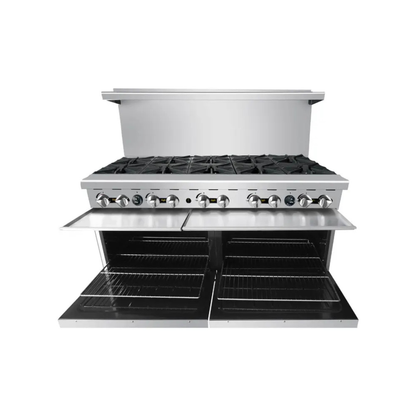 Atosa CookRite 60" Commercial Gas Range Stainless Steel 10-Burner Dual - AGR-10B