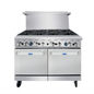 Atosa CookRite Commercial Gas Range Stainless Steel 48" - 8 Burners - AGR-8B