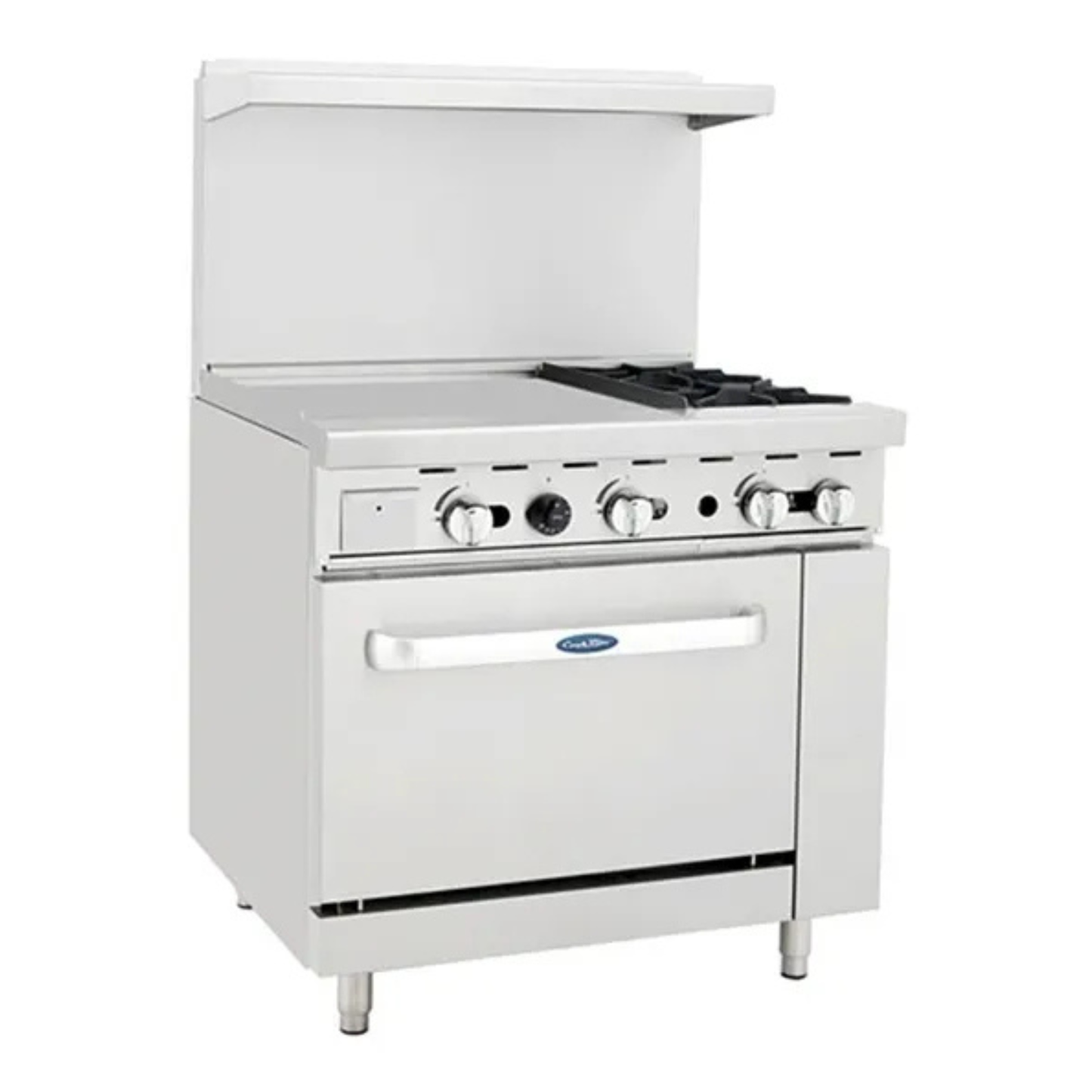 Atosa CookRite 36" Combination Gas Range Stainless Steel 2 Burners - AGR-2B24GL