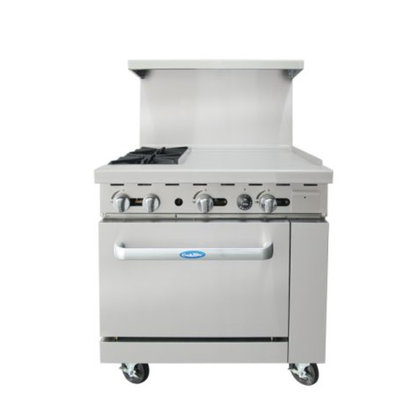 Atosa CookRite Commercial Gas Range Stainless Steel 2 Burners 24" - AGR-2B24GR