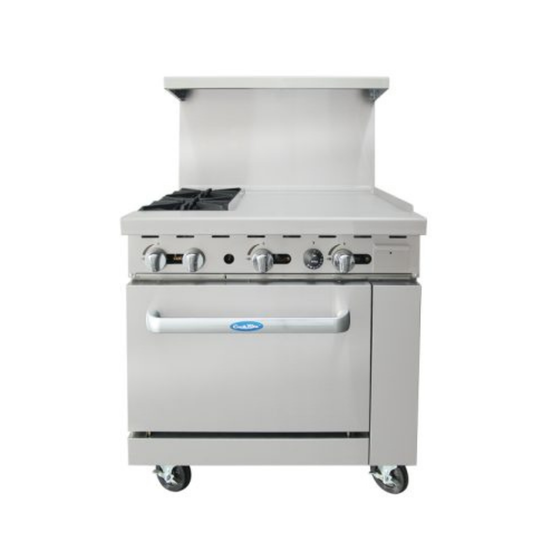 Atosa CookRite Commercial Gas Range Stainless Steel 2 Burners 24" - AGR-2B24GR