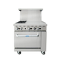 Atosa CookRite Commercial Gas Range Stainless Steel 2 Burners 24" - AGR-2B24GR