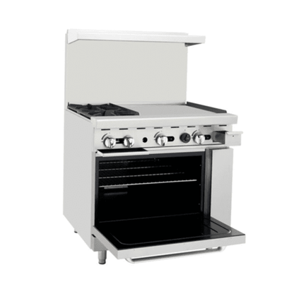 Atosa CookRite Commercial Gas Range Stainless Steel 2 Burners 24" - AGR-2B24GR