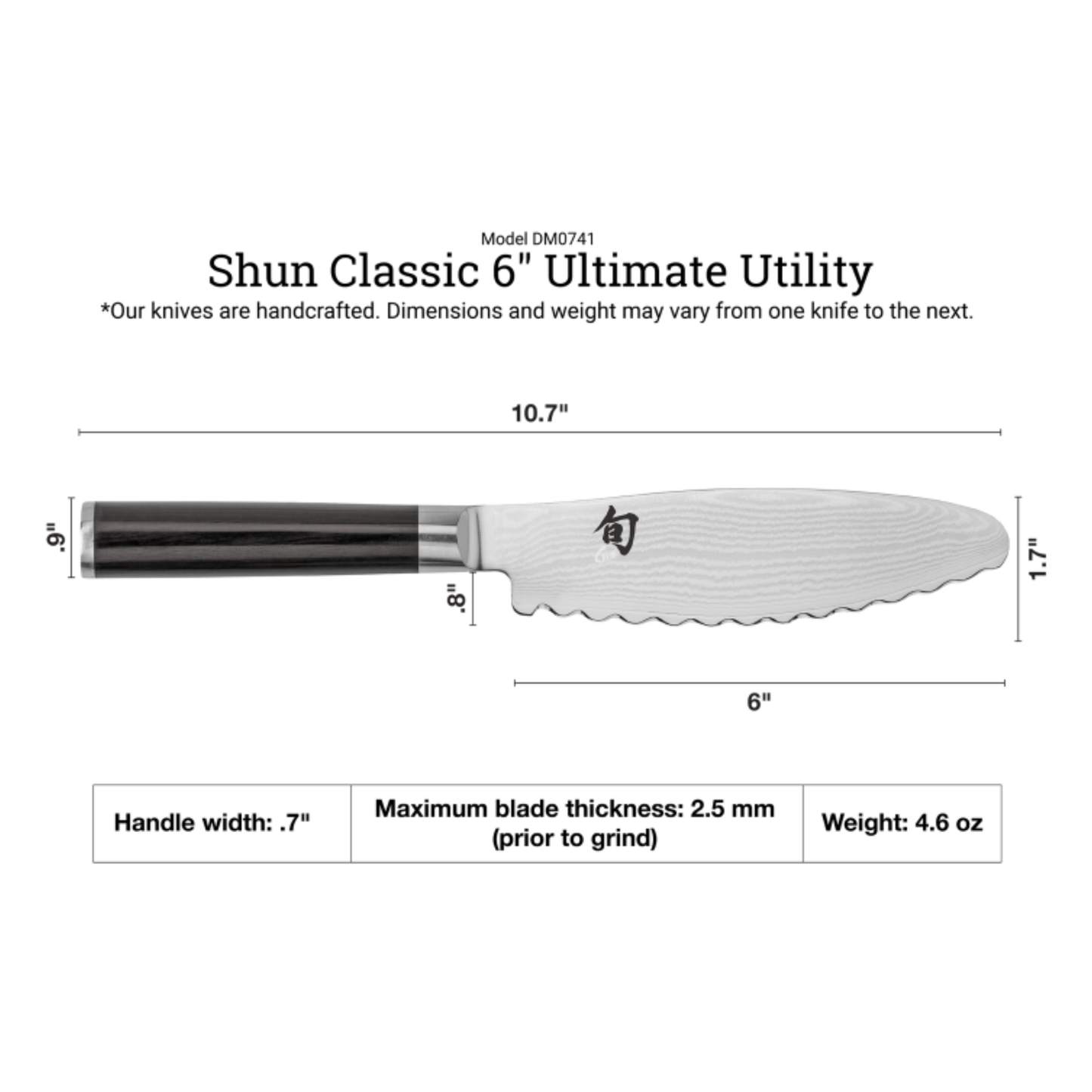 Shun Classic 6" Ultimate Utility Knife - DM0741