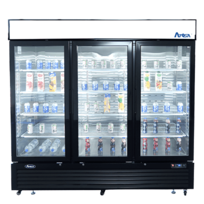 Atosa Bottom Mount 3 Glass Door Merchandiser Freezer 68 Cu. Ft. - MCF8728GR