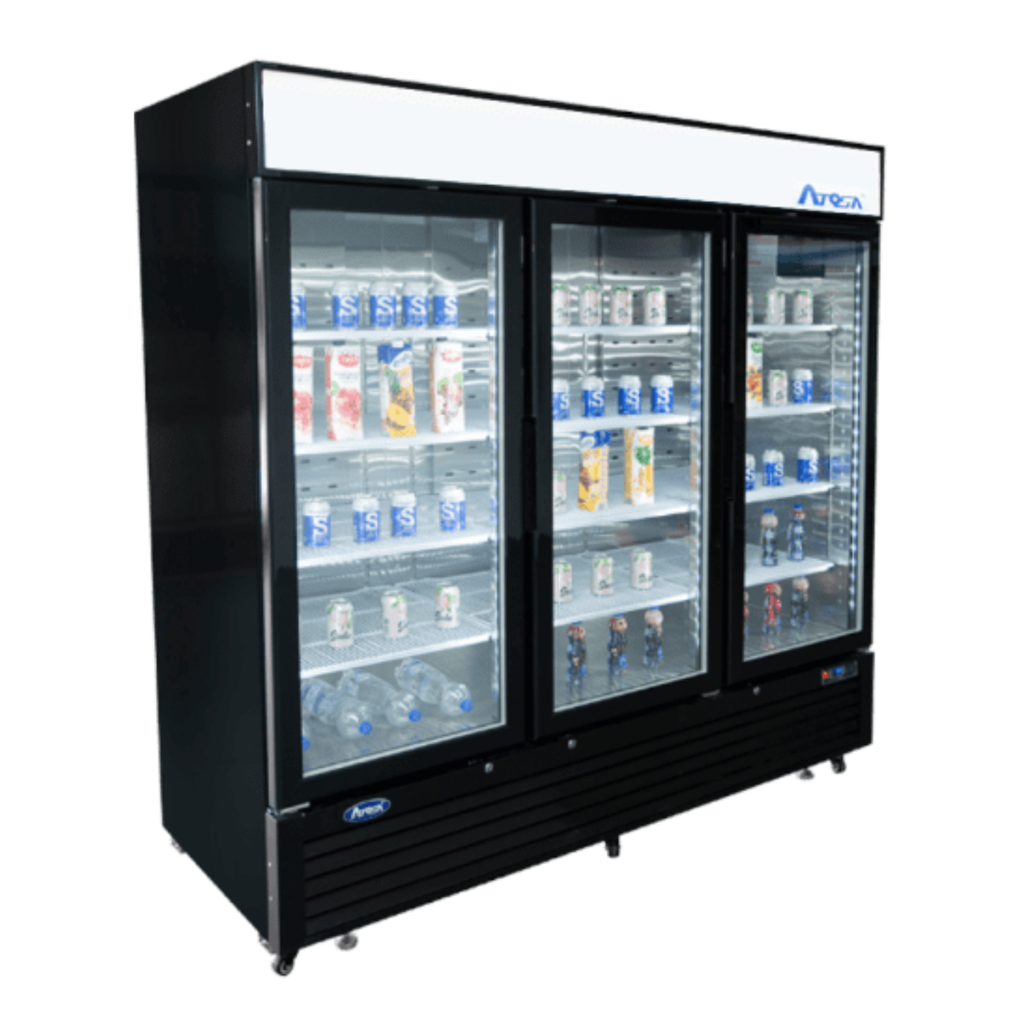 Atosa Bottom Mount 3 Glass Door Merchandiser Freezer 68 Cu. Ft. - MCF8728GR