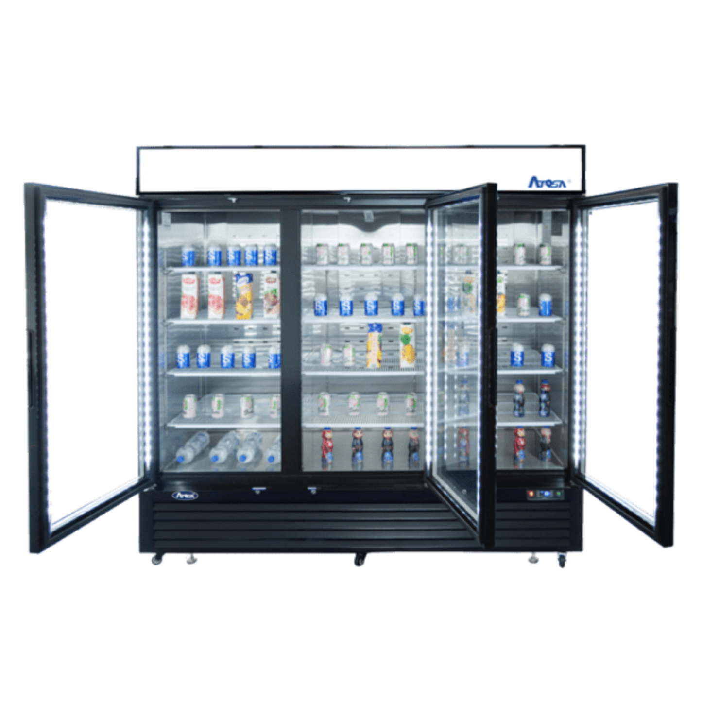 Atosa Bottom Mount 3 Glass Door Merchandiser Freezer 68 Cu. Ft. - MCF8728GR