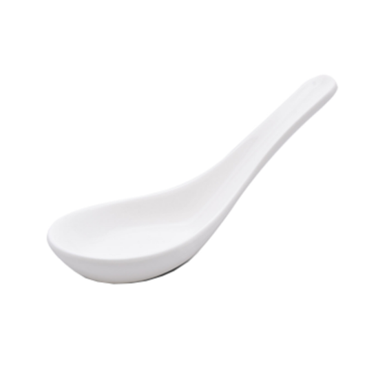 Korin Japanese White Ceramic Spoon - SPN-101C