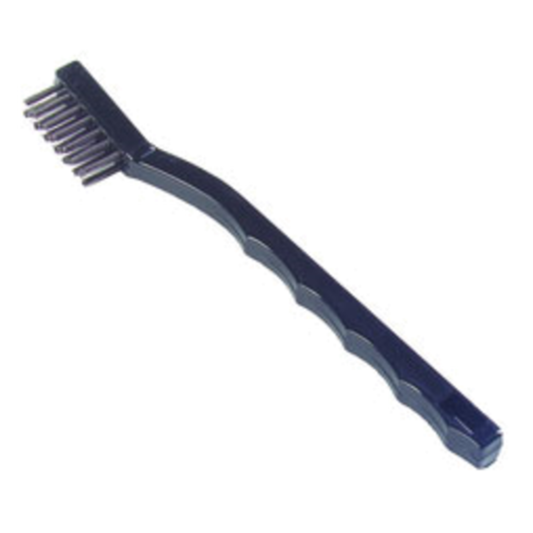 Carlisle Sparta Toothbrush Utility Brush, 7" Handle, 1/2" Stainless Steel Bristles, Black - 40675