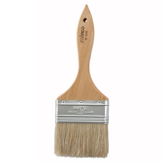 Pastry Brush, 3" Flat, Boar - WBR-30
