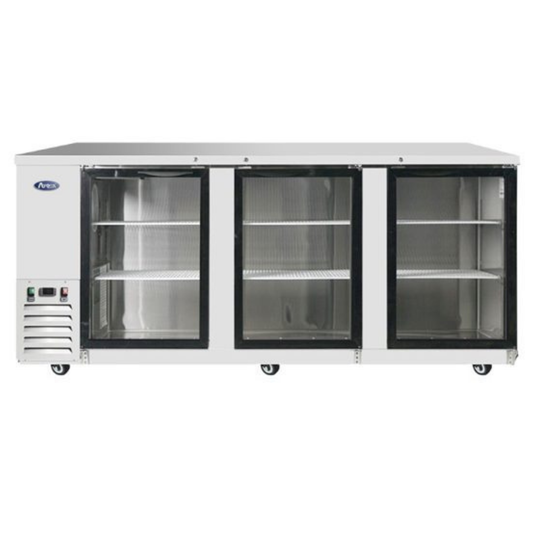 Atosa 3-Glass Door Back Bar Cooler Stainless Steel 90" - MBB90GGR