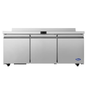 Atosa Stainless Steel Worktop Refrigerator with Backsplash 72" - 3 Door - AWR72SD