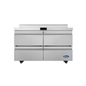 Atosa Worktop Refrigerator Stainless Steel 4-Drawer with Backsplash 48" - AWR48D4