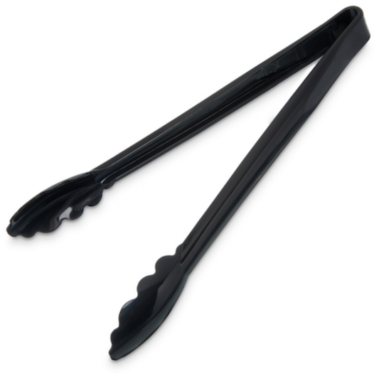 Carlisle Carly Utility Tong, 12", High Heat Plastic, Black, NSF - 4712-03