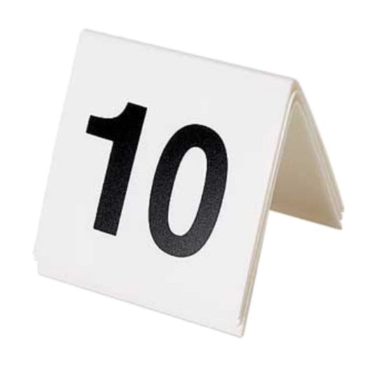 G.E.T. Enterprises Number Tents, Plastic White with Black Numbers  - NUM-1-25