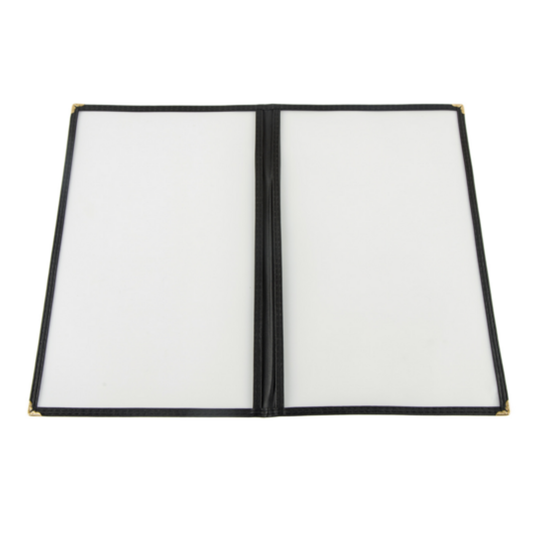 Menu Cover, 2 Panel 8.5" x 14" Black Trim - MC50D-BLK