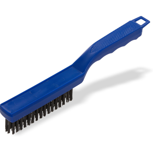 Carlisle Scratch Brush 11-1/2" Plastic Handle Carbon Steel Bristle Grill Brush(Amm1147) - 40670