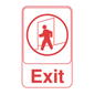 Vollrath Sign, "Exit" 6" x 9" Red On White - 5609