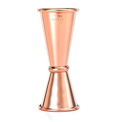 Jigger estilo japonés Barfly de 1 y 1.5 oz bañado en cobre - MTOM37003CP