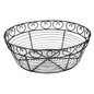 Cesta de alambre redonda de 10" y 3" de alto, color negro