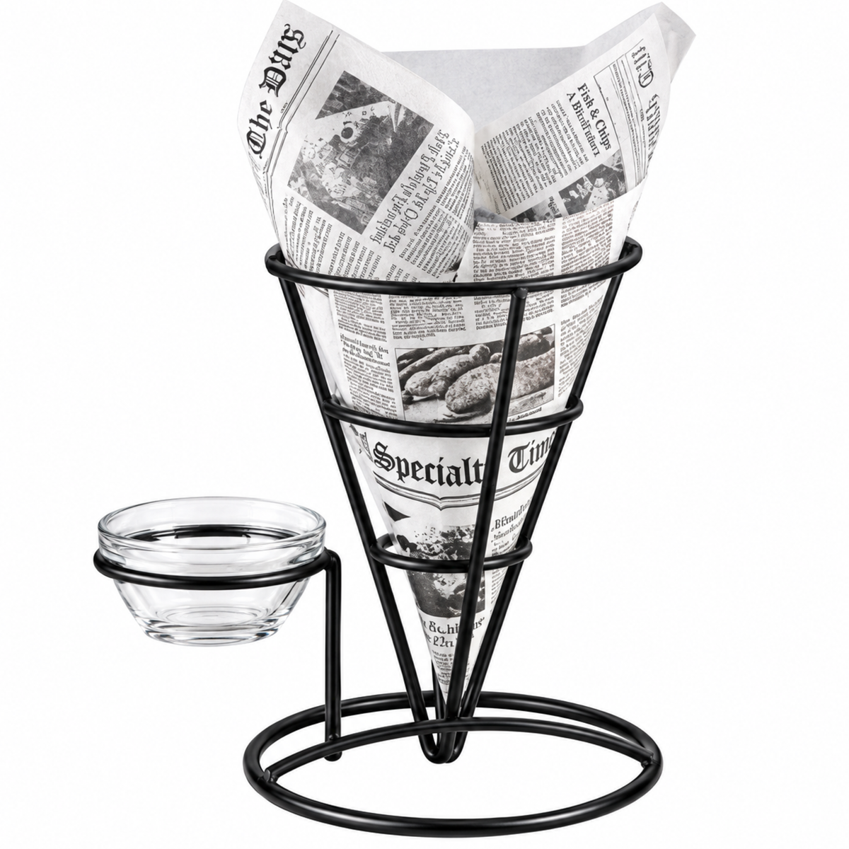 Clipper Mill Fry Cone, Black Coated Wire 5" x 7" - 4-361644