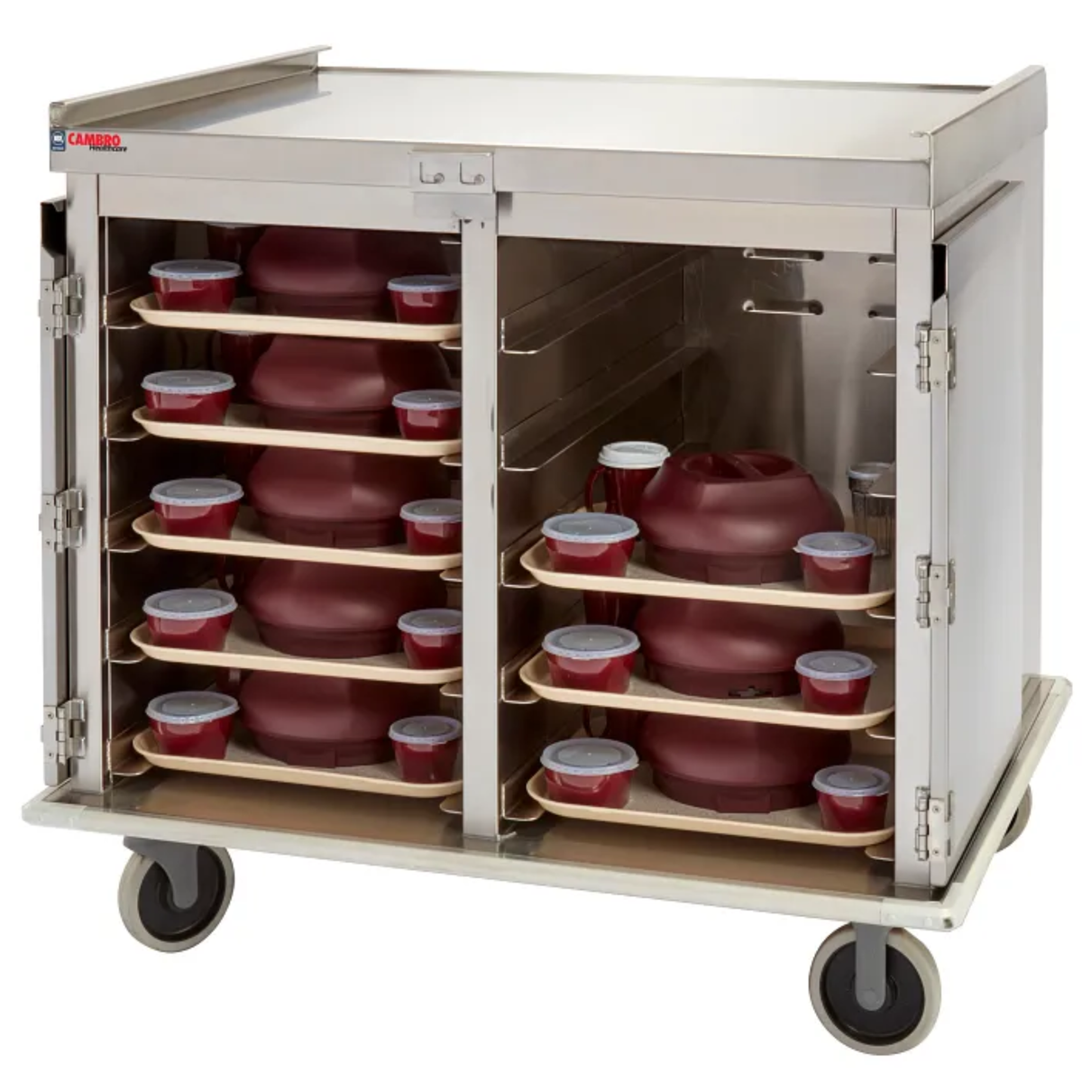 Cambro ProServe Stainless Steel Meal Delivery Cart, 20 Tray, 14" x 18" – MDS1418S20000