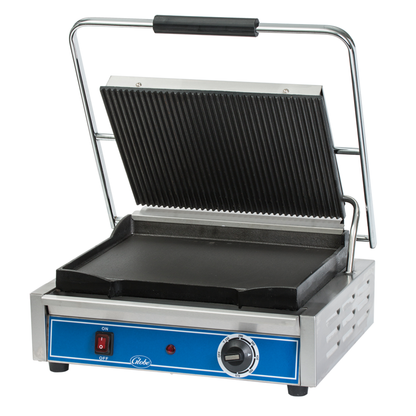 Globe Cast Iron Combo Plate Electric Panini Sandwich Grill NSF 14x10" - GPGS1410