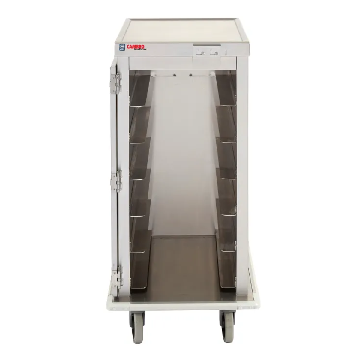 Cambro ProServe Stainless Steel Meal Delivery Cart with Top Rail, 6 Tray, 15" x 20" – MDS1520T6R000