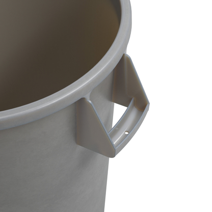 Contenedor de residuos Carlisle Bronco, 32 galones, 27-3/4" de alto x 22-3/8" de diámetro, redondo, gris - 84103223