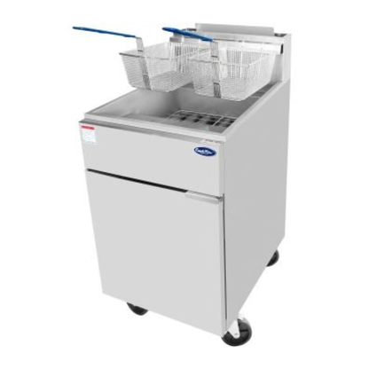 Atosa CookRite 75 lb Stainless Steel Gas Floor Fryer Energy Star Natural Gas - ATFS-75ES