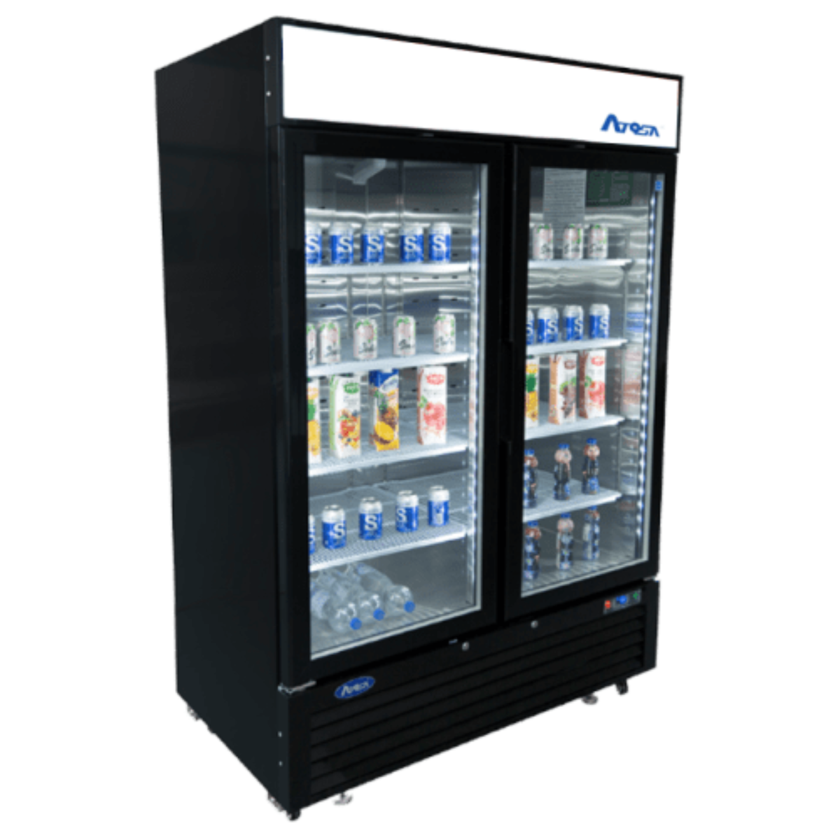 Atosa 2-Door Glass Merchandiser Refrigerator 28.5 Cu Ft - Black MCF8733GR