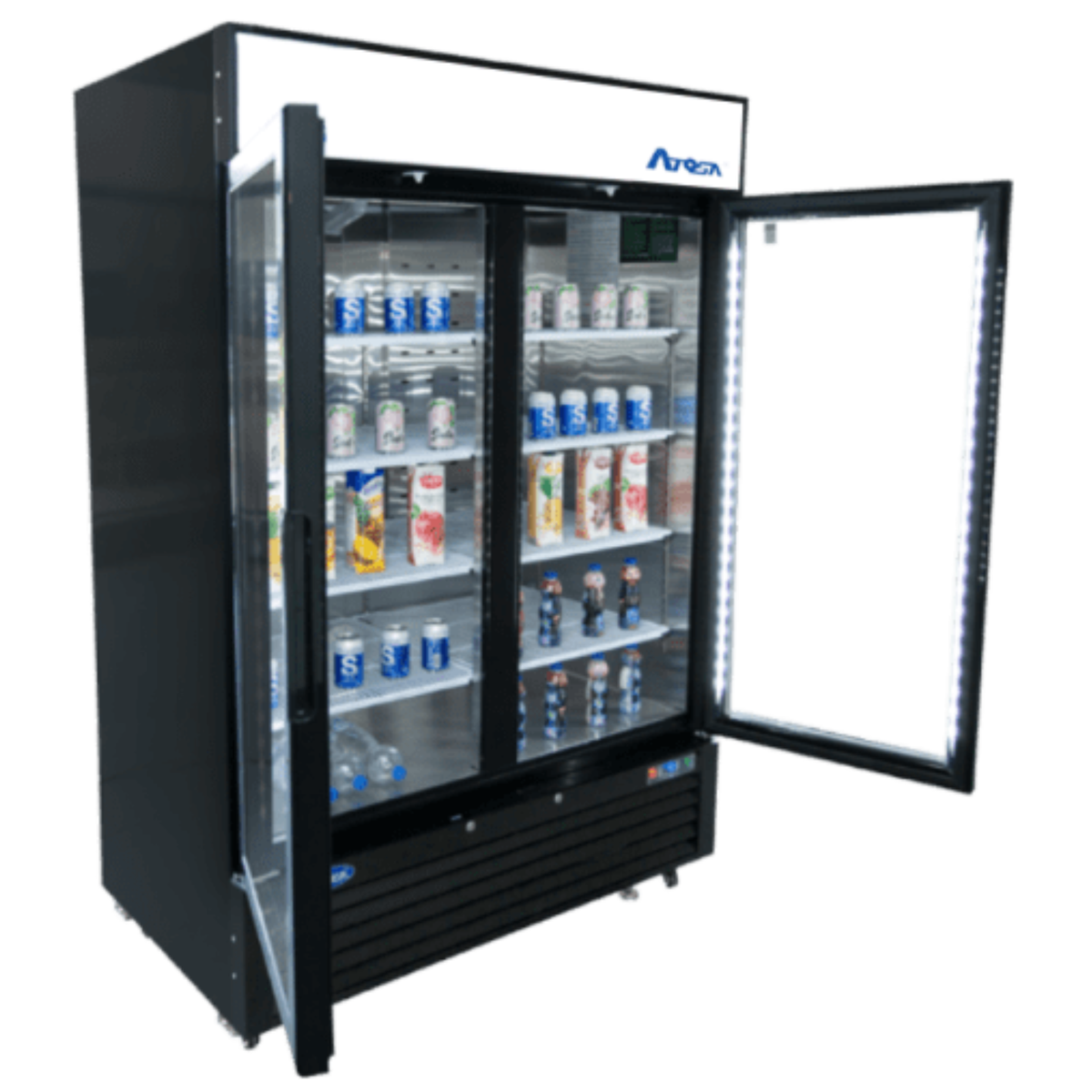 Atosa 2-Door Glass Merchandiser Refrigerator 28.5 Cu Ft - Black MCF8733GR