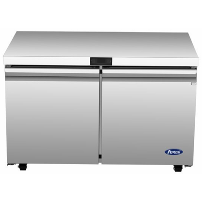Atosa Undercounter Freezer Stainless Steel 2 Solid Door 60" - 15 Cu. Ft. AUF60SD