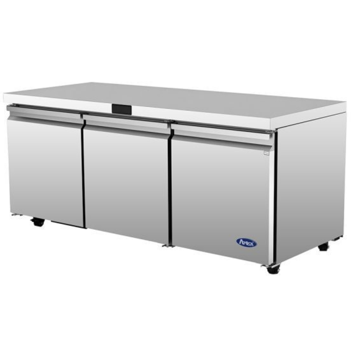 Atosa Stainless Steel Undercounter Refrigerator 72" - 3 Solid Doors AUR72SD