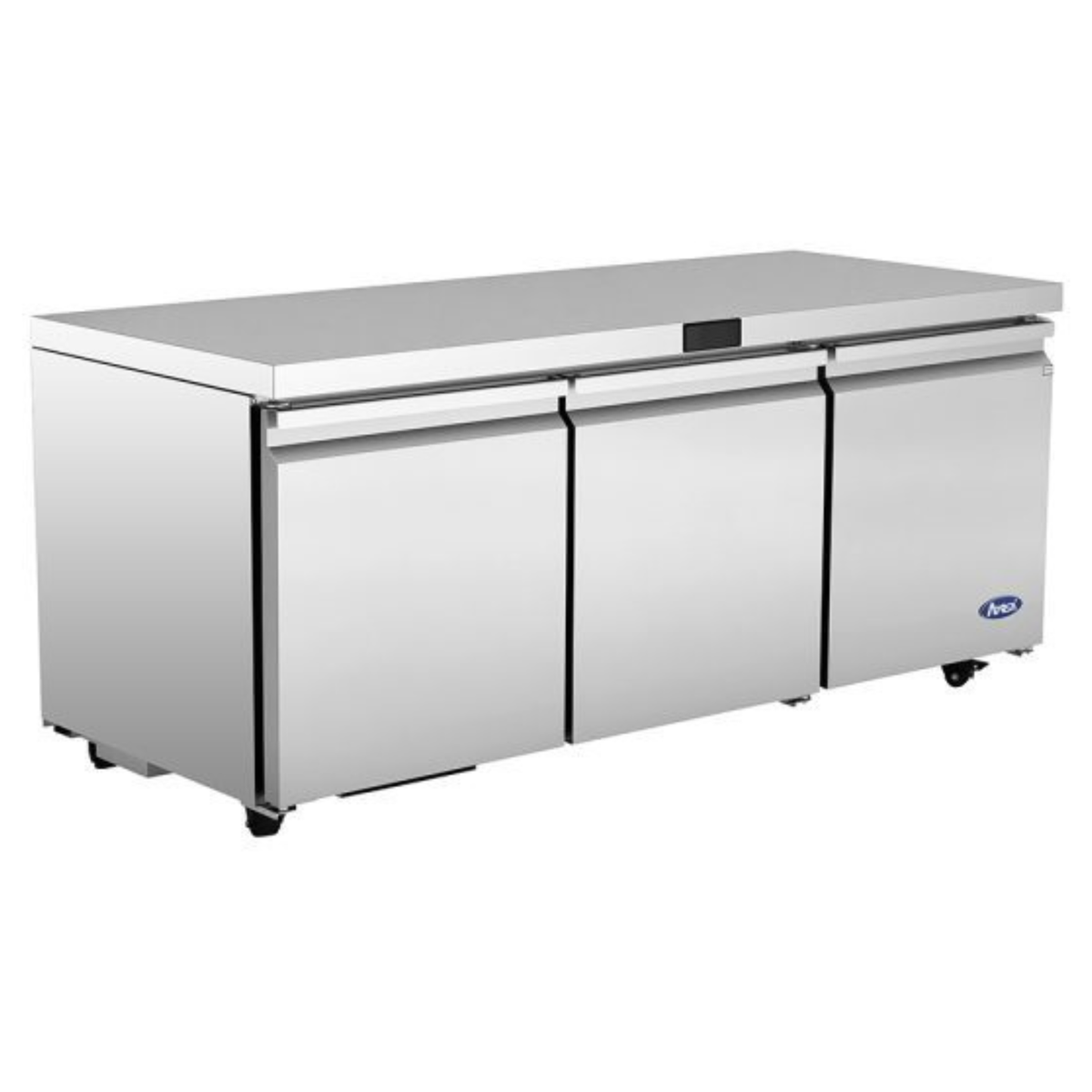 Atosa Stainless Steel Undercounter Refrigerator 72" - 3 Solid Doors AUR72SD