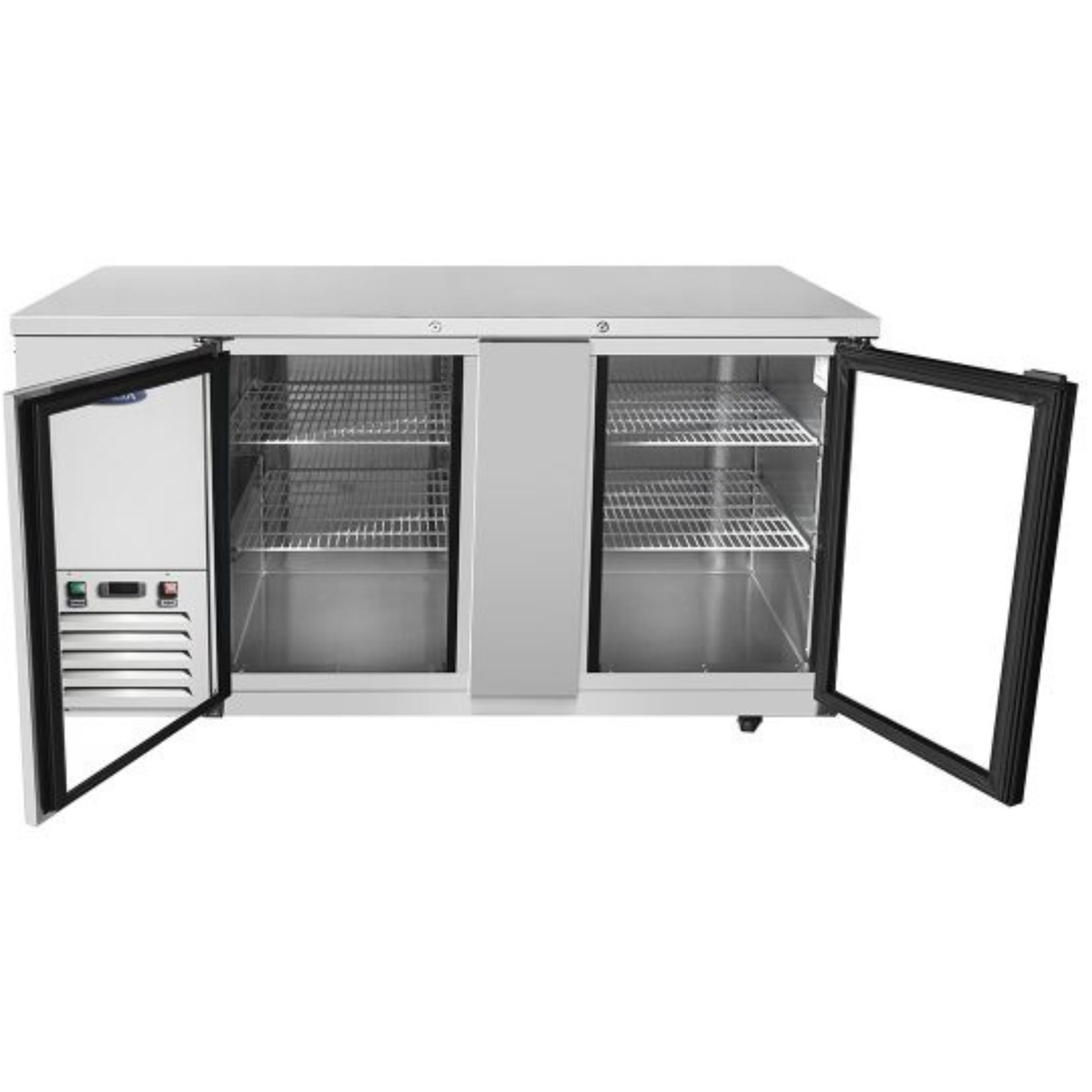 Atosa Stainless Steel Back Bar Cooler 2 Glass Doors 69" - 21.5 Cu. Ft. MBB69GGR