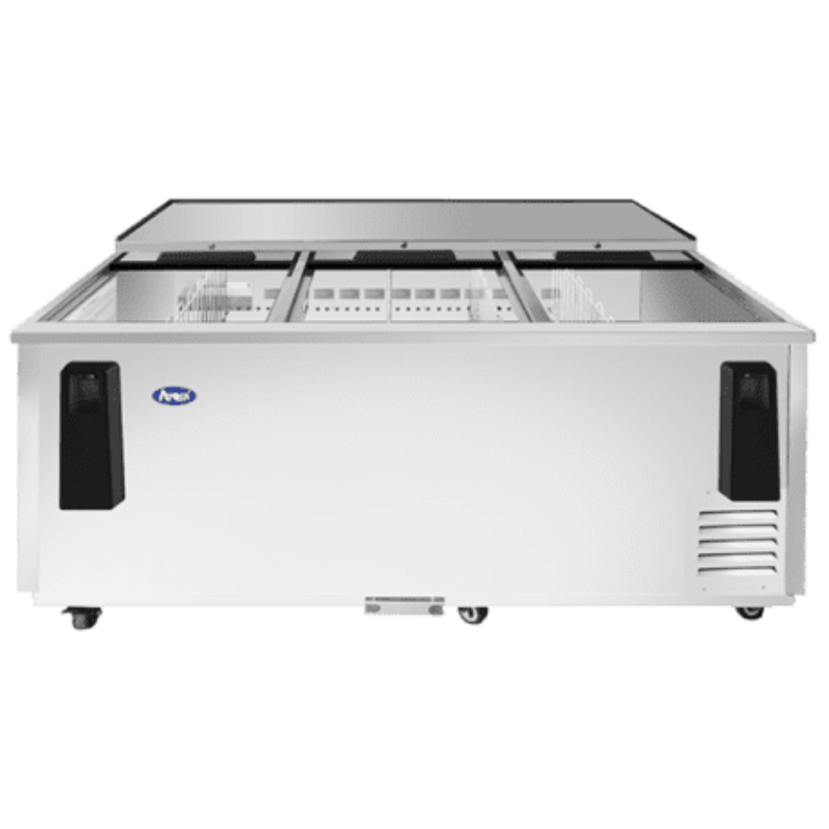 Atosa Stainless Steel Horizontal Bottle Cooler 80.5" - 3 Lids MBC80GR