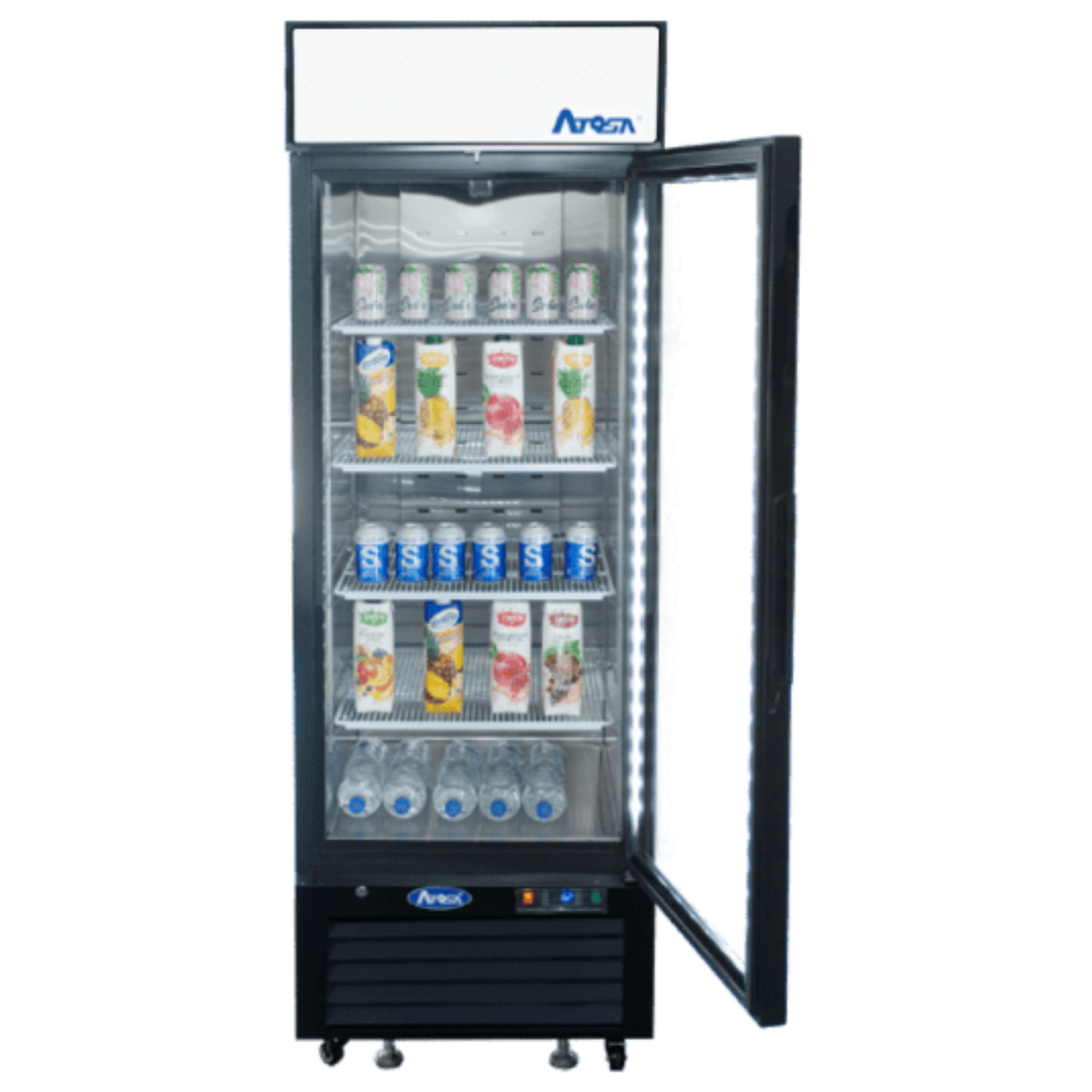 Atosa Glass Door Merchandiser Freezer Bottom Mount 19.4 Cu Ft - Black - MCF8720GR