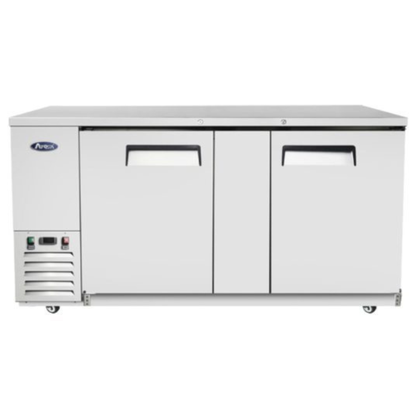 Atosa Stainless Steel Shallow Depth Back Bar Cooler 69" - 2 Solid - SBB69GRAUS1