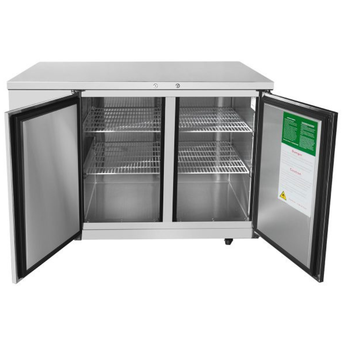 Atosa Stainless Steel Shallow Depth Back Bar Cooler 69" - 2 Solid - SBB69GRAUS1