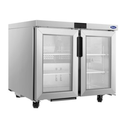 Atosa Stainless Steel Glass Door Undercounter Refrigerator 36" - AUR36GD