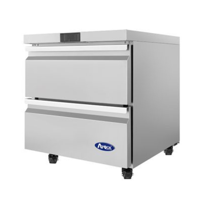 Atosa Stainless Steel Undercounter Freezer 2-Drawer 27" - 6.5 Cu. Ft. - AUF27D2