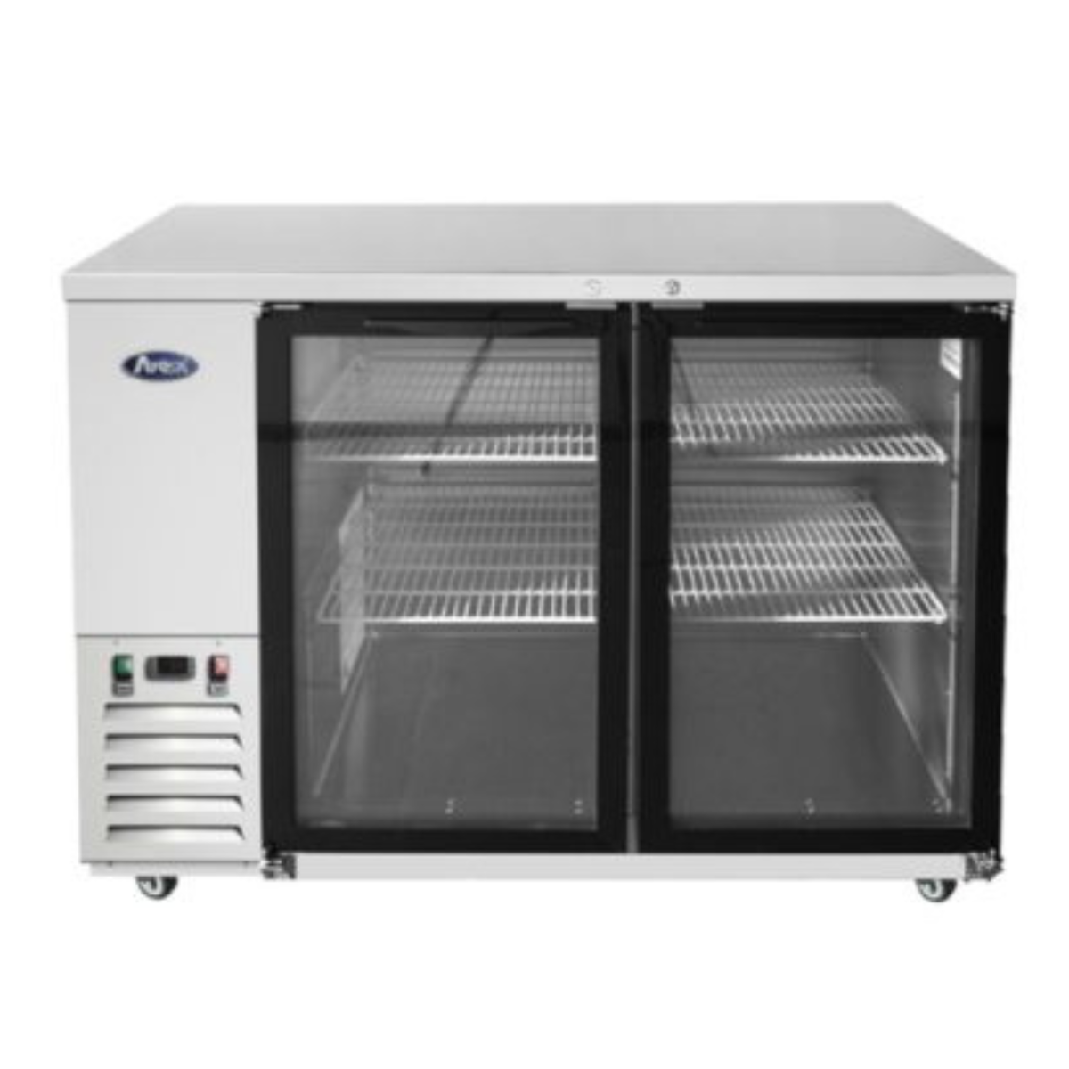 Atosa Back Bar Cooler Stainless Steel 2 Glass Doors 48" Shallow SBB48GGRAUS1