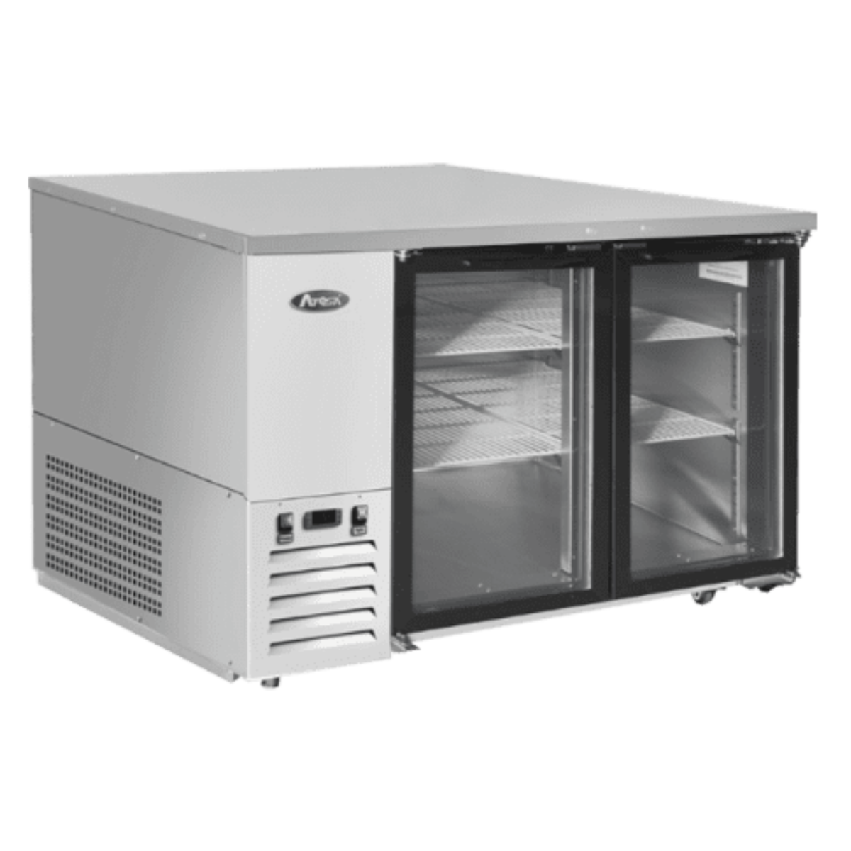 Atosa Back Bar Cooler Stainless Steel 2 Glass Doors 48" Shallow SBB48GGRAUS1