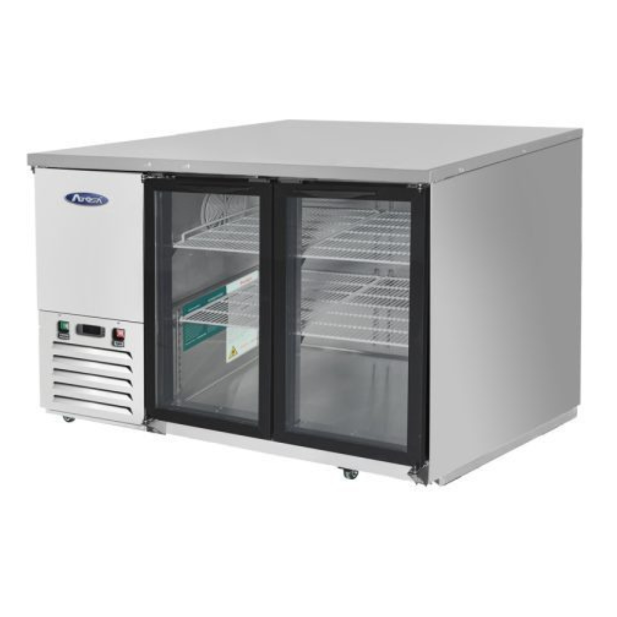 Atosa Back Bar Cooler Stainless Steel 2 Glass Doors 48" 12.9 Cu. Ft. MBB48GGR