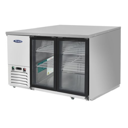 Atosa Back Bar Cooler Stainless Steel 2 Glass Doors 48" 12.9 Cu. Ft. MBB48GGR