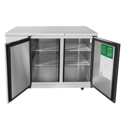 Atosa Stainless Steel Shallow Depth Back Bar Cooler 59" - 2 Solid SBB59GRAUS1