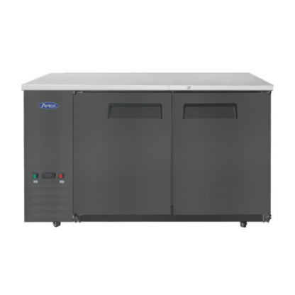 Atosa Black Back Bar Cooler Shallow Depth 59" - 2 Solid Doors SBB59GRAUS2