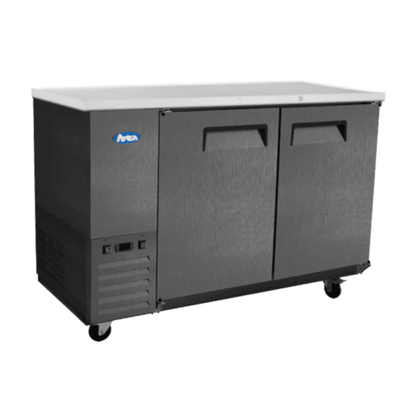 Atosa Black Back Bar Cooler Shallow Depth 59" - 2 Solid Doors SBB59GRAUS2